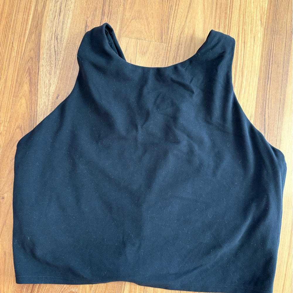 Athleta High Neck Crop Tank – Black – Size M